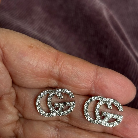 RHINESTONE GG ELEGANT STUD EARRINGS - Picture 4 of 5